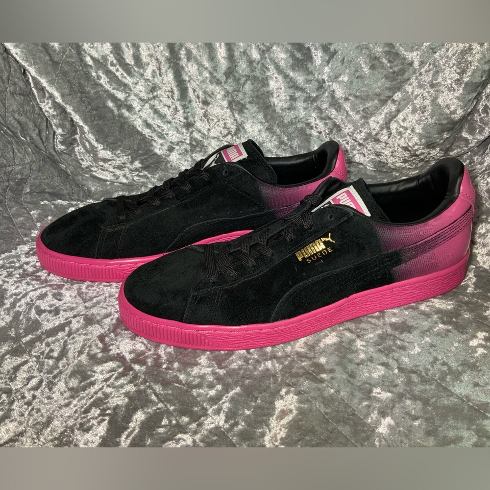 Puma Suede Pink And Black Sneakers women’s size 7